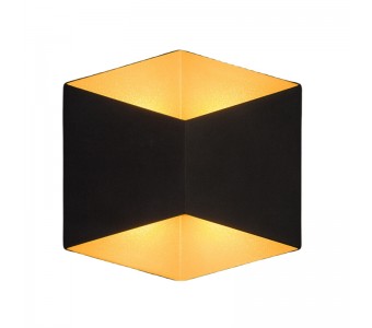 Sieninis lauko šviestuvas TRIANGLES LED BLACK/GOLD IP54